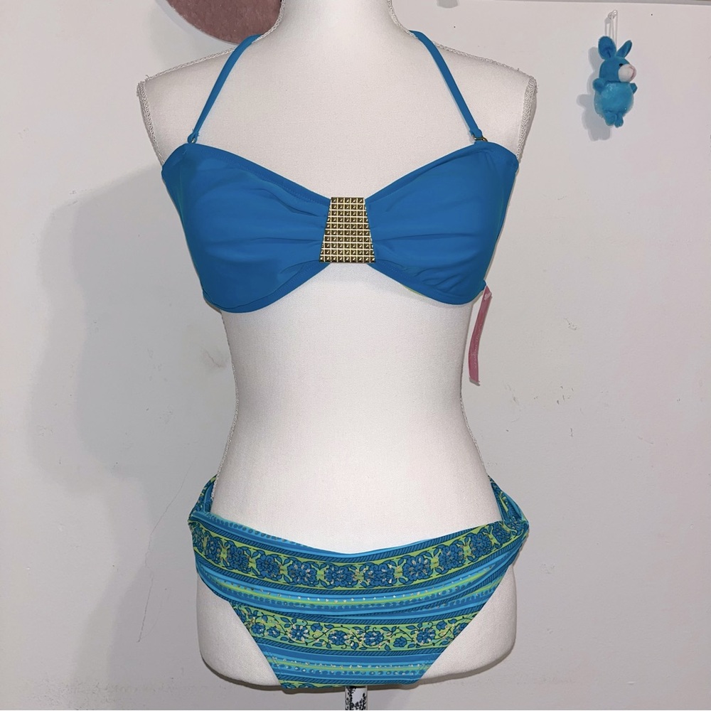 Xhiliration | Blue Green Juniors Bikini Swimsuit